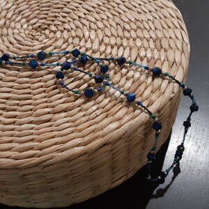 🥬NWT Boho Chic Artisan Handmade AAAA Shiny Crystal Bead Necklace Long Necklace